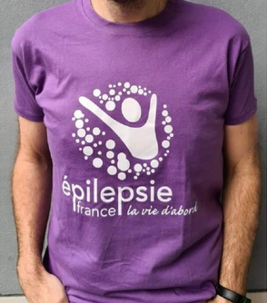 t-shirt violet au logo d'Épilepsie-France taille adulte